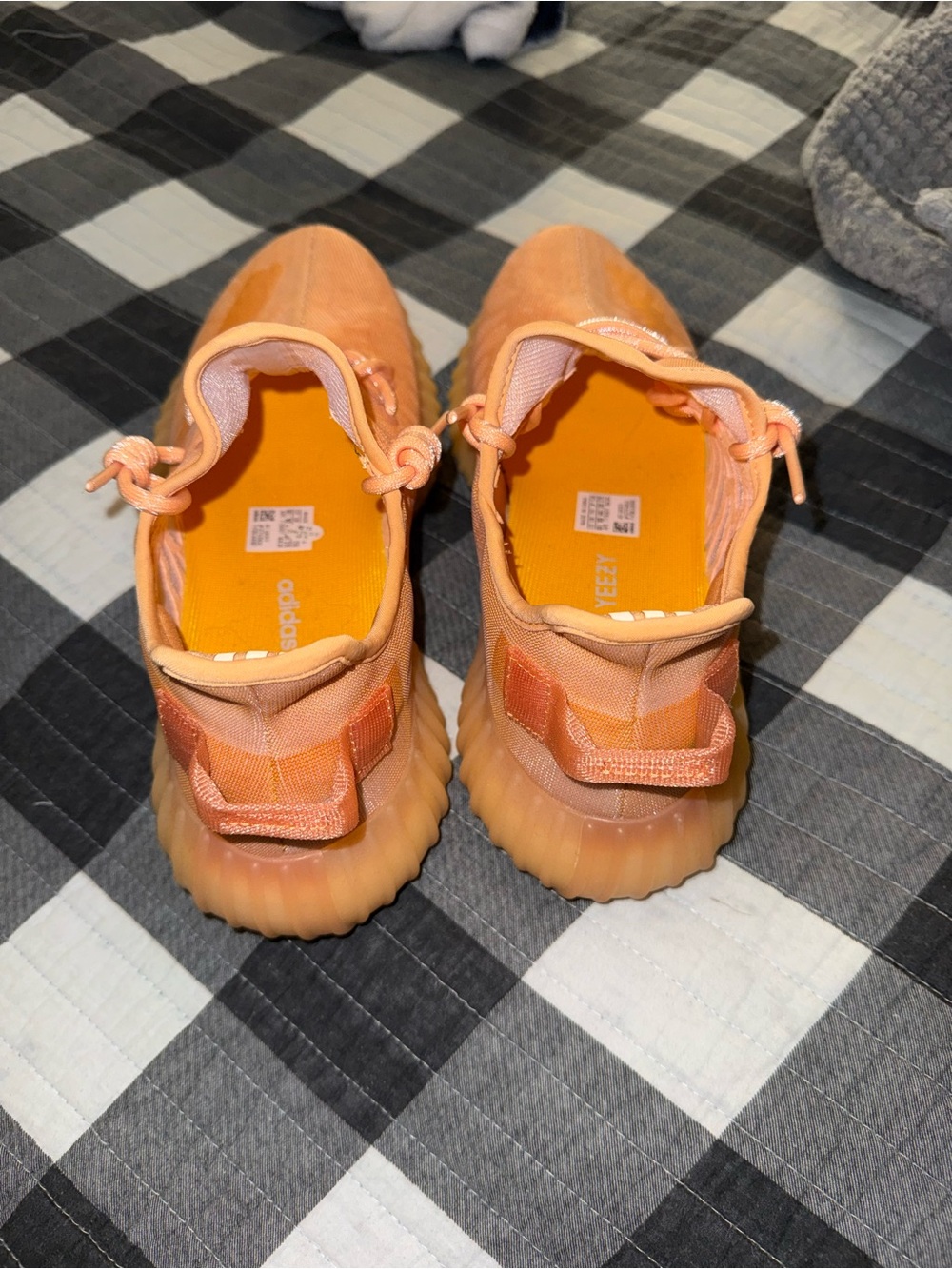 Yeezy Orange Low-Top Knit Sneakers - Picture 3 of 4
